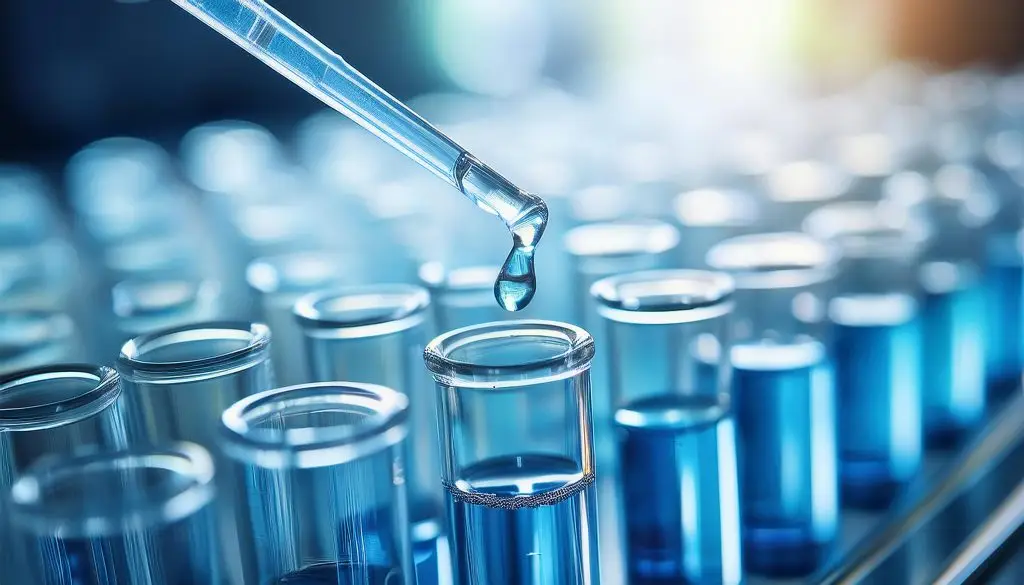 Glass pipette dripping fluid into test tube